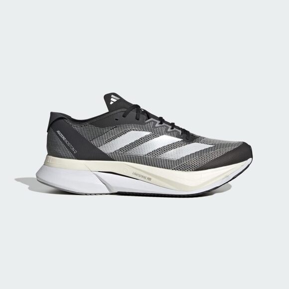 NWT adidas Men’s Adizero Boston 12 Running Sneakers Black/White/Carbon, Size 6 main image 4
